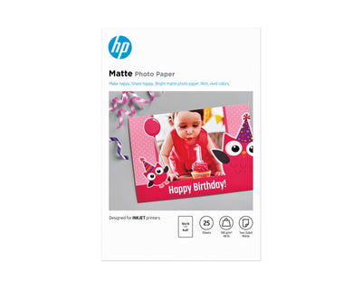 HP Paper Foto Matte 10X15CM 25HOJAS — image 1