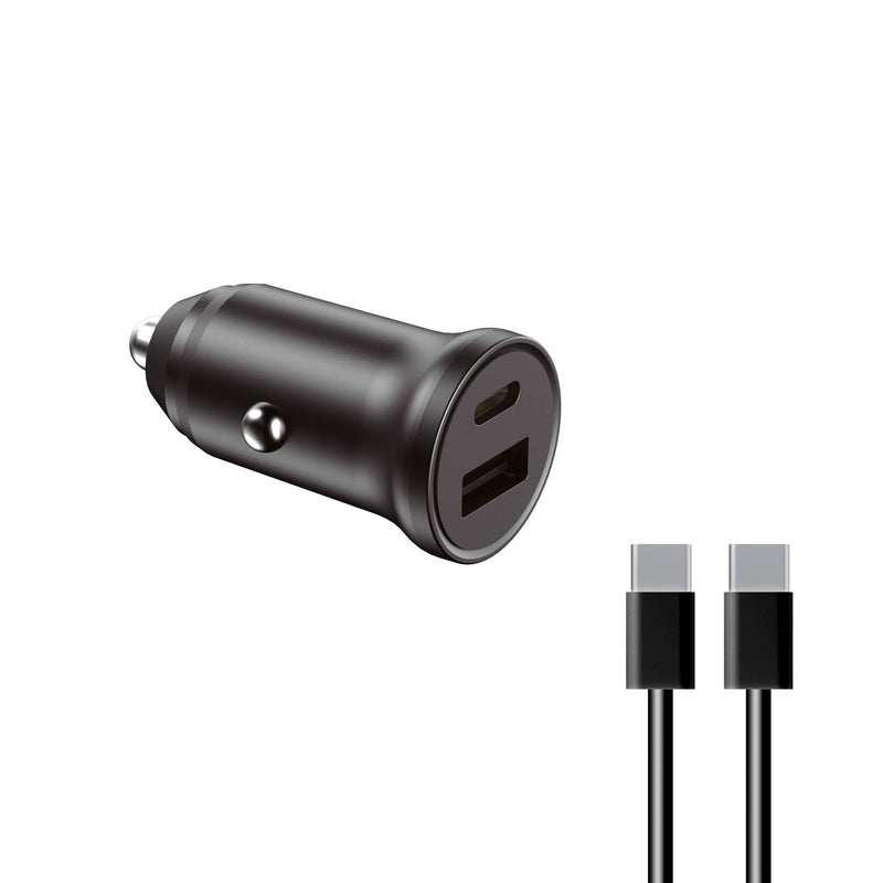 Ksix Charger BXCRC20W Black USB-A + USB-C Car 20W