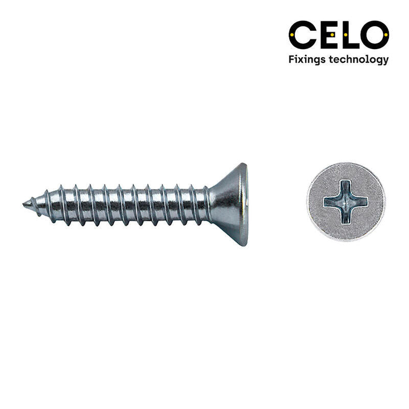 Celo Box 1000 Unid. Screw Chapa Avellanado Philips Din/Ref 7982 3,5X9,5MM Zincado