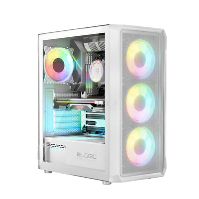 Logic PC Case Portos ARGB Minidi USB 3.0 White — image 1