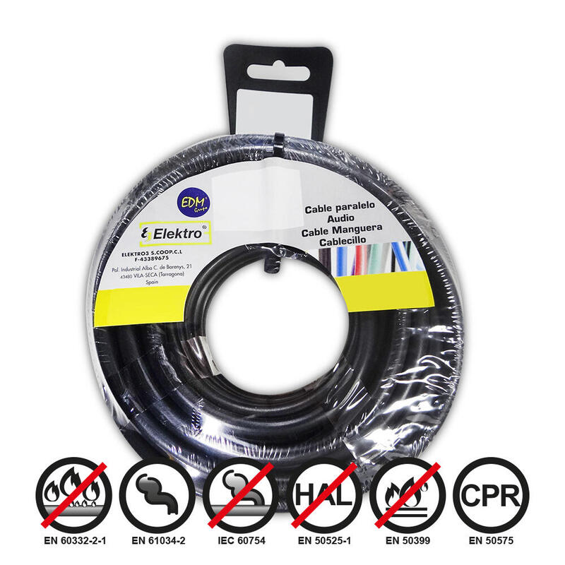 Film Roll Cablecillo Flexible 4MM Black Libre Halógenos 50M