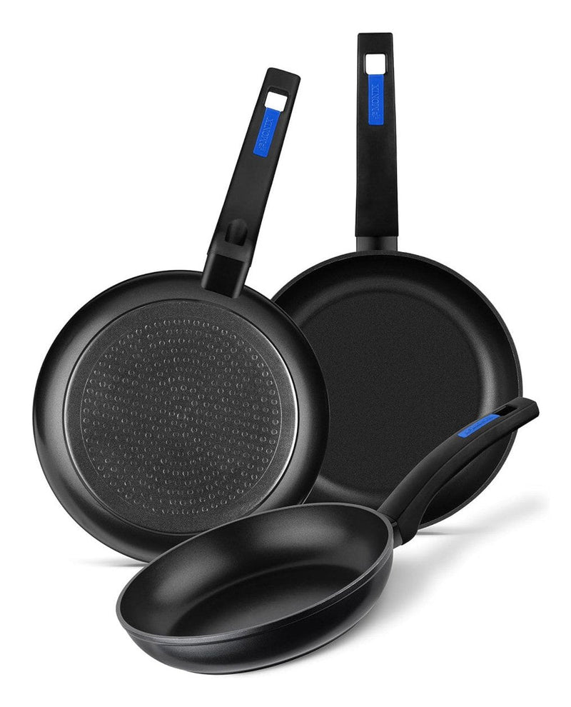 Monix Pack 3 Sartenes Forjadas 18 22 26CM Aluminium Forjado Non-stick Todo Tipo Encimeras Tirador Baquelita