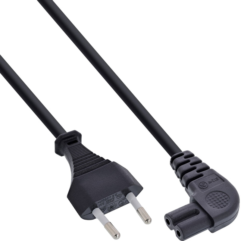 Inline Cable Power , Connector Euro a Connector EURO8 Angulado, Black 1,0M