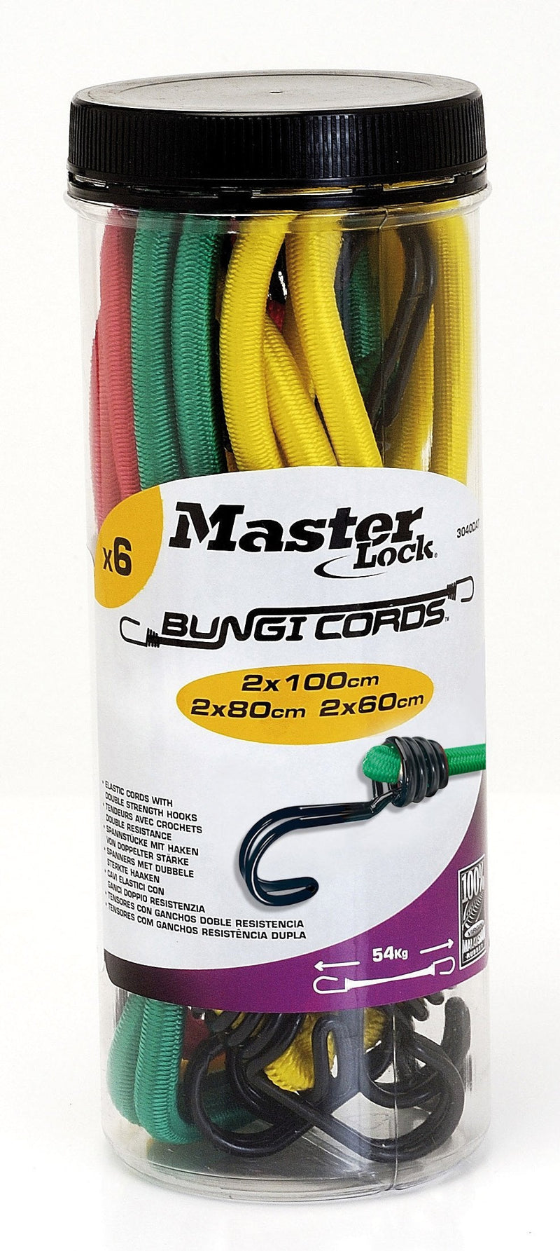 6X1 Master Lock Bungee Cords Twin Wire 3040EURDAT