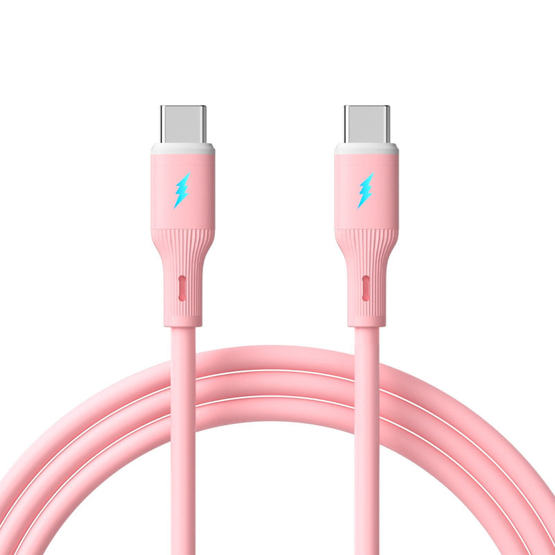 Akyga USB Cable AK-USB-66 USB Type-c M USB Type-c M Ver. 2.0 60W 1M Pink Silicone