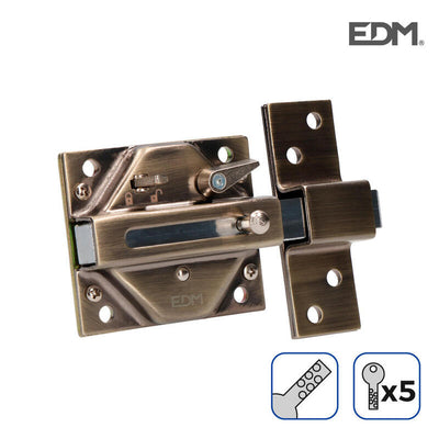 EDM Cerrojo With Perno Steel Includes 5 Keys Security — image 1