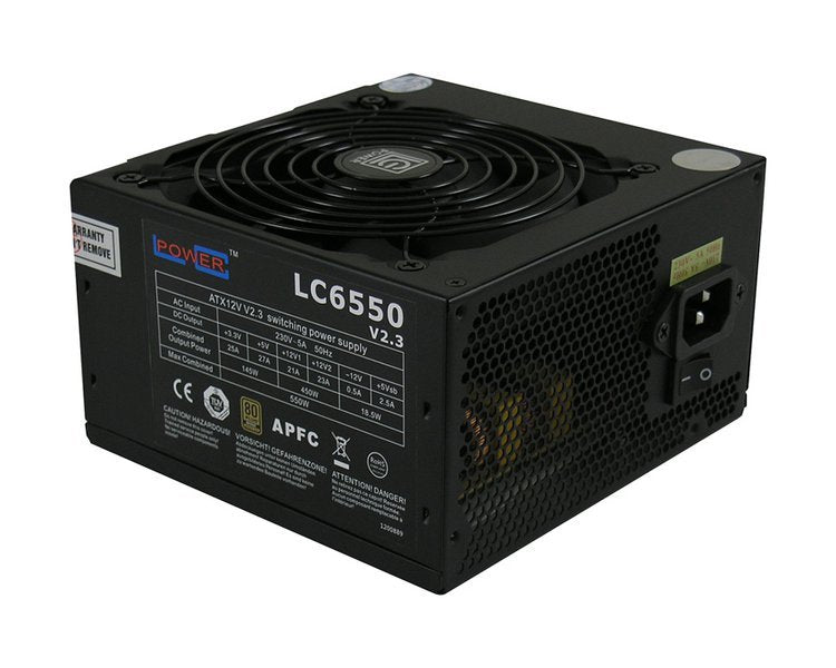 Power Supply ATX Pfc Lc-power Super Silent LC6550 V2.3, Black 550W, 80 Plus® Bronze