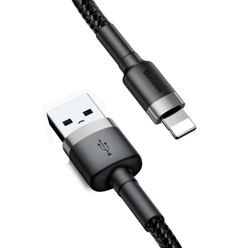 Baseus Cable Charging / Datos Cafule USB Lightning 2,4A 3M, Gris-negro