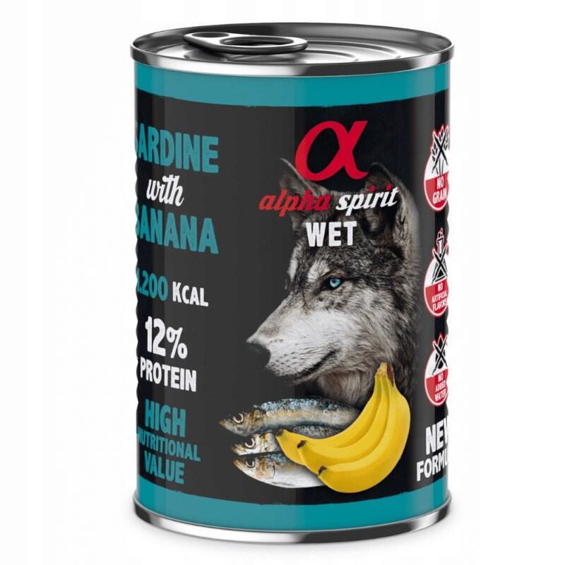 Alpha Spirit Comida Húmeda Perros Wet Sardina With Plátano 400G