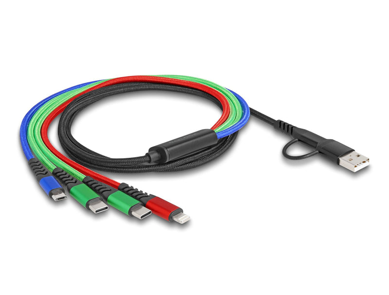 Delock USB Cable Charging 4 In 1 USB Type a + Usb-c™ a Lightning™ Micro USB 2 X USB Type-c™ 1,20M