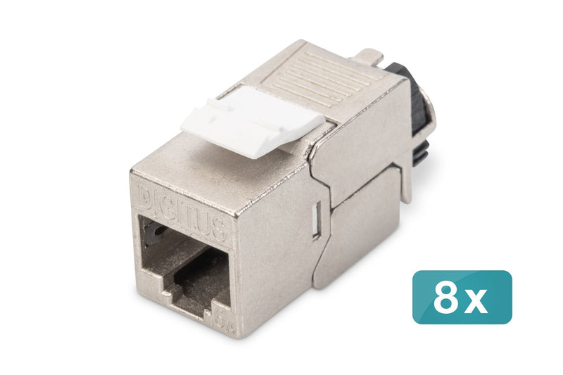 Digitus Módulo Keystone CAT.6A, Silver Blindado, 8 Pieces With Gestor Cables Smart DN-93617-8