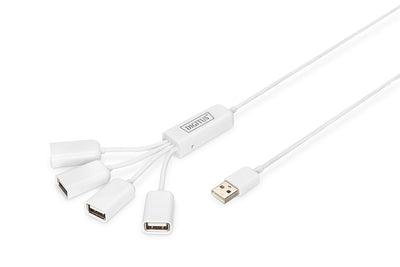Digitus Hub Cable 4 Ports USB 2.0 White 0.80M DA-70216 — image 1