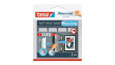 Tesa Powerstrips Click Medium, 5.4KG, Selbstkl.cinta Velcro 4X2 — image 1