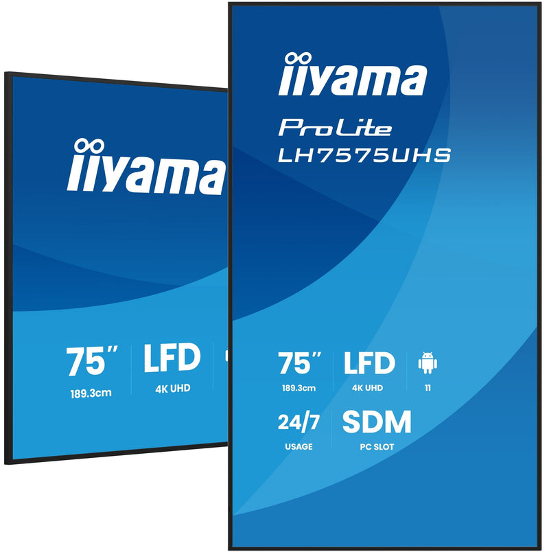 Iiyama LH7575UHS-B2AG Pantalla Señalización Pantalla Plana Señalización Digital 190,5CM (75) LCD Wi-Fi 500 Cd M² 4