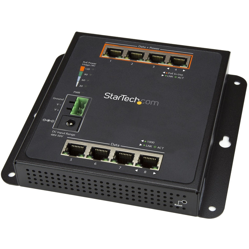 StarTech.com Switch Conmutador Network Gigabit Ethernet With 8 Ports (4 PoE + ) - 30W Port - Wall - Gestionado