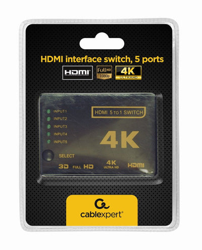 Gembird Conmutador HDMI 5IN 1OUT With Remote Control DSW-HDMI-53 — image 1