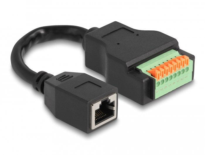 Delock RJ45 Cable CAT.5E Connector Female a Terminalblock Adapter With Pulsador 15CM