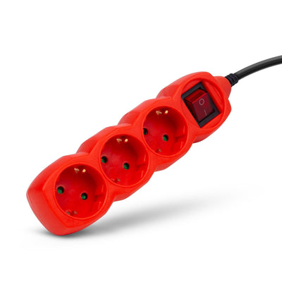 Entac Power Strip Plugs 3VÍAS 1,5M Switch Red — image 1