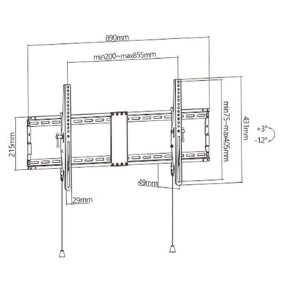 Gembird WM-90T-01 Wall Mount TV Tilt 43-90 (70KG) — image 1