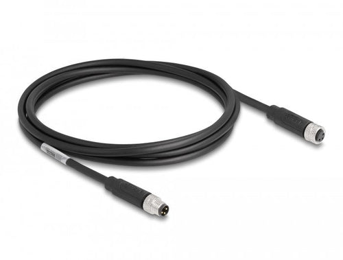 Delock M8 A-kodiert 3 Pin Cable Connector Male a Female Pur (tpu) 2M — image 1