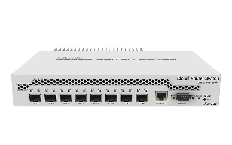 MikroTik CRS309-1G-8S + In Cloud Router Switch 309-1G-8S + In With Dual Core 800MHZ Cpu, 512MB Ram, 1XGIGABIT