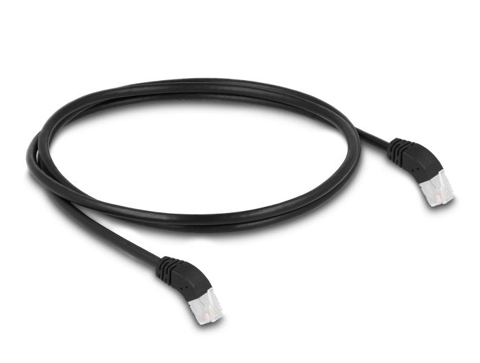 Delock 80269 RJ45 Network Cable CAT.6A S/FTP 45° Nach Oben Angular 1M Negro