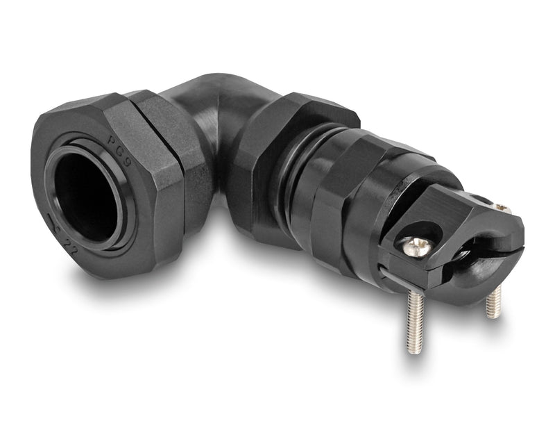 Delock 60591 Prensaestopas With Alivio Voltage And Protection Contra Flexión Ángulo 90 ° PG9 Black
