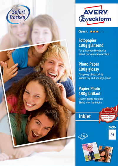 Avery Zweckform Paper Fotográfico 2496 Din A4 Glossy 180G Qm 100 Hojas — image 1