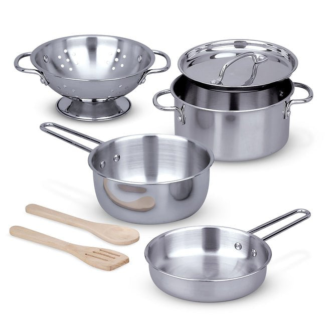 Spin Master Melissa & Doug - Set Of Ollas Steel Inoxidable, Kitchen Toy 6074875