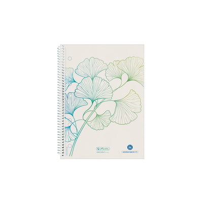 Herlitz Notebook Espiral A5 70 Hojas a Cuadros Greenline Ginkgo — image 1