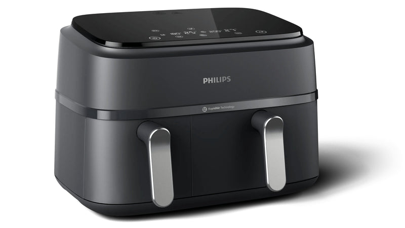 Philips Fryer 3000 Series NA351/00 Double 9 L Independiente 2750W Fryer Air Caliente Black Silver