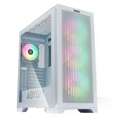 Abysm PC Case Gaming Danube Mura White BX300 ARGB Tx, Eatx, Itx, microATX - Side Glass Tempered - 3.5 And 2.5  — image 1