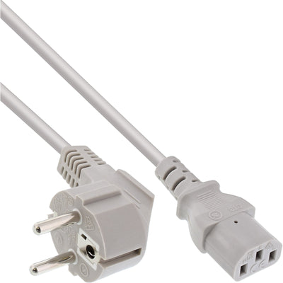 Inline Cable Power , Schutzkontakt Ángulo a 3 Pines IEC C13, Grey 0,5M — image 1