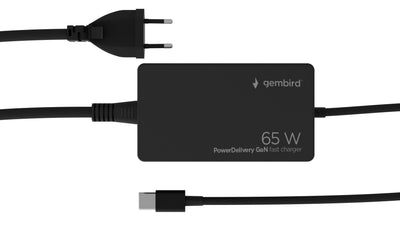 Gembird NPA-AC-PDQC65-01 Charger Dispositivo Mobile Phone Universal Black Power Alterna Charging Fast Indoor — image 1