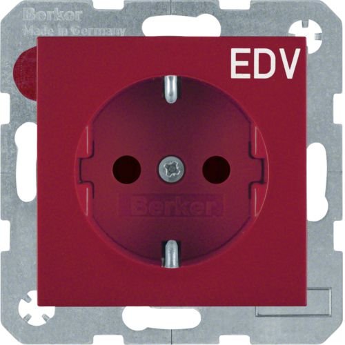 Berker 47238922 Socket Power Schuko S.1 Red Glossy Edv