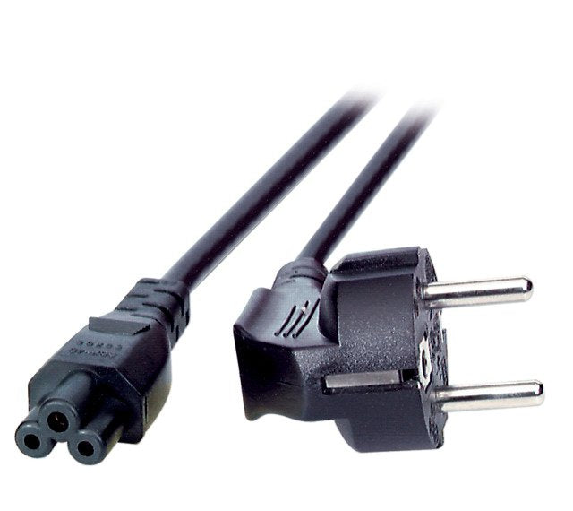 Network Cable 230V Contact Protection CEE7 Male - C5 Male 3M, Black (trébol, Mickey Mouse)