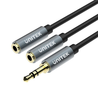 Unitek And -C956ABK Cable Audio 0,2M 3,5MM 2 X 3,5MM Black Grey — image 1
