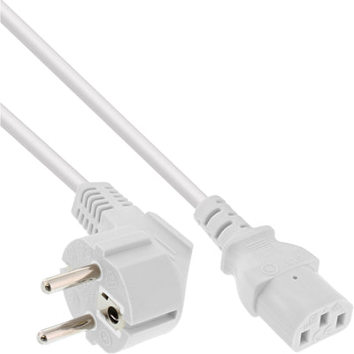 Inline Cable Power , Schutzkontakt a IEC Female 3 Pines, White 0,3M — image 1