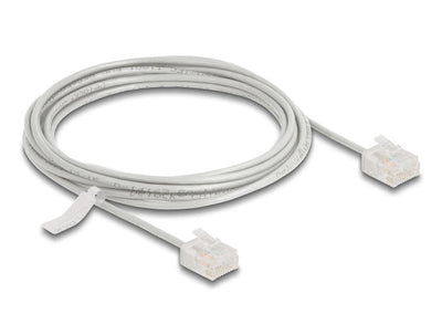 Delock RJ45 Network Cable CAT.6 UTP Ultra Slim 3M Grey With Kurzen Machon — image 1