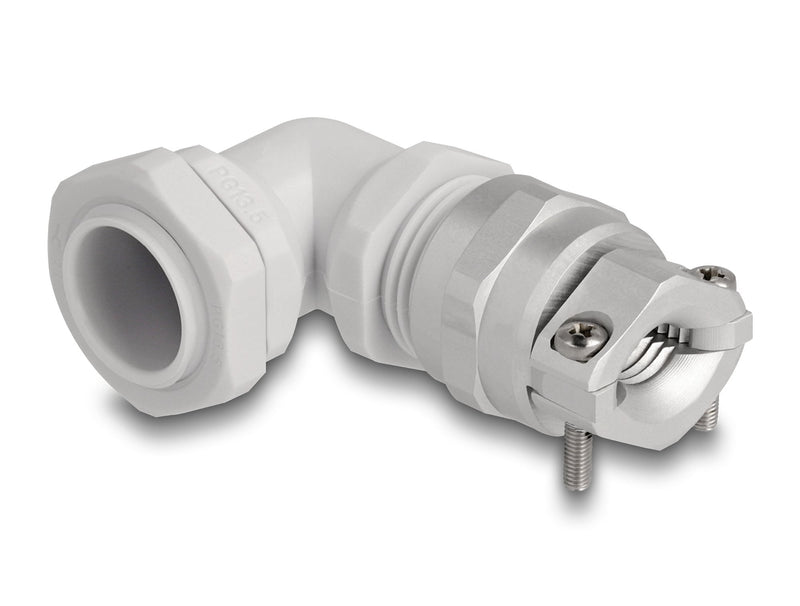 Delock 60596 Prensaestopas With Alivio Voltage And Protection Contra Flexión Ángulo 90 ° PG13,5 Grey