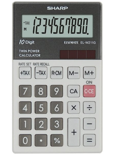 Sharp Calculator EL-W211G Bolsillo Financiera Grey — image 1