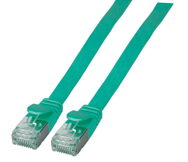 Cable Efb RJ45 Flach Network U FTP, CAT.6A, Pvc, 0.5M, Green