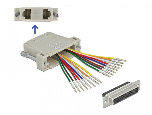 D-sub HD 44 Pin Crimp Connector Female a 2 X RJ45 Connector Female With Kit Assembly Beige — image 1