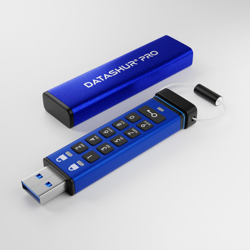 USB Flash Unidad Datashur Pro, Azul/Negro 4GB