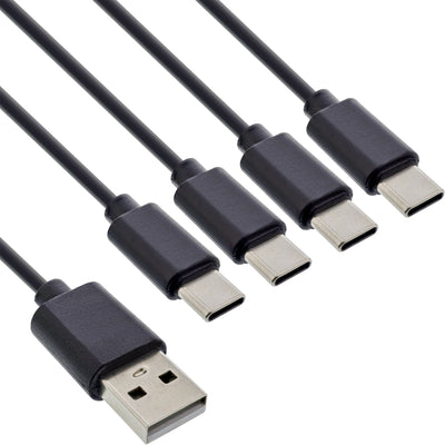 Inline® USB 4IN1 And -charging Cable 1x USB-A Male a 4x USB-C Male, Black 2M — image 1