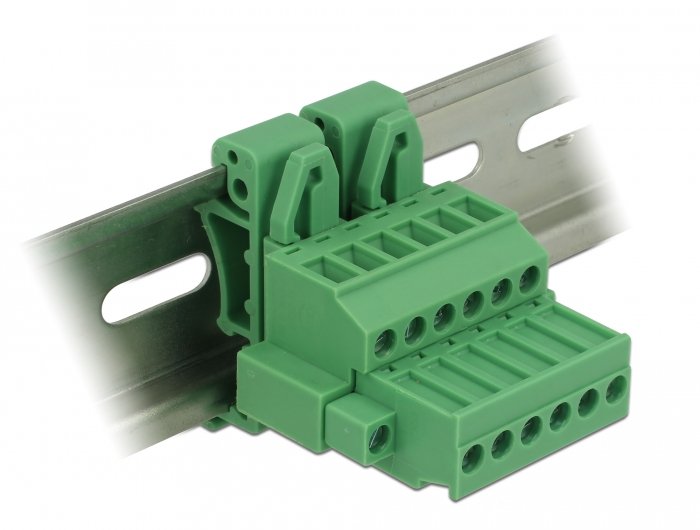 Delock Set Of Terminals Carril Din 6 Pasadores With Bloqueo Screw