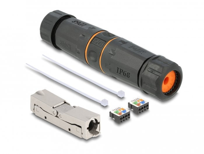Delock Empalme Cable Lsa a Lsa CAT.6A IP68 Resistant Water Black