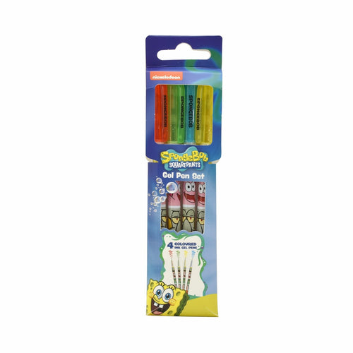 Thumbs Up Spongebob Pen Gel With Cover Blue Green Red Yellow 4 Pieces — image 1
