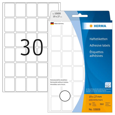Herma Labels Multiusos Blancas 19X27 Mm Removibles 960 Units — image 1