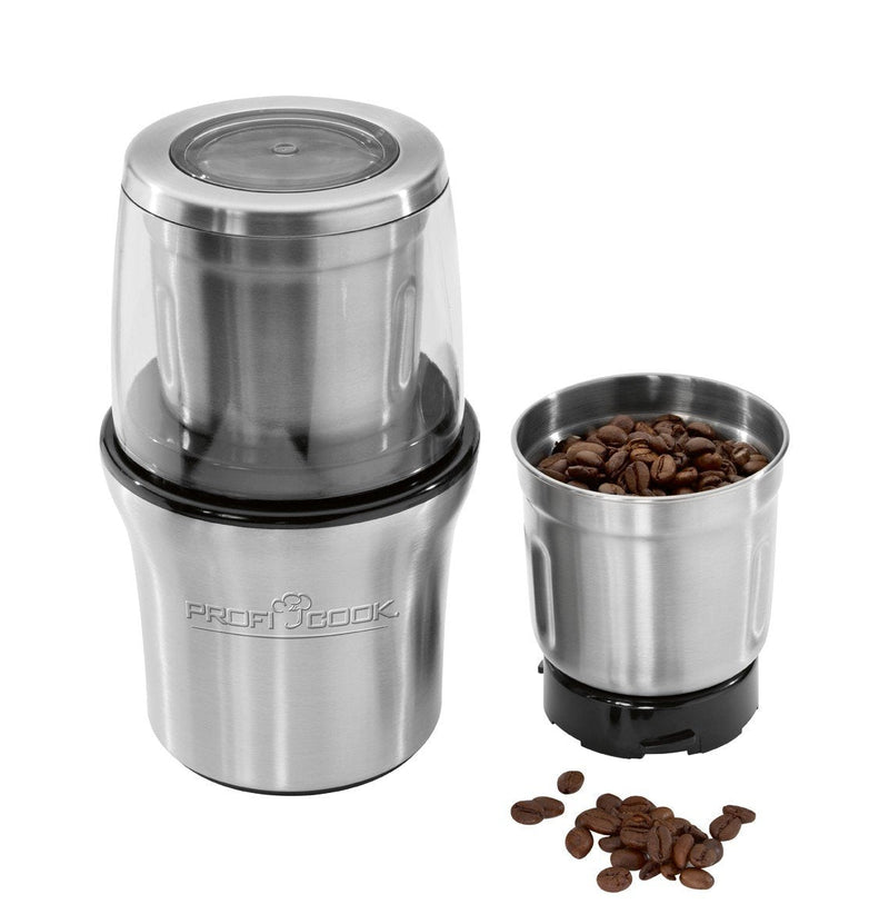 Molinillo Café - Proficook Ksw 1021, Eléctrico, Picador Multiusos, 85G Café, Dobles Cuchillas Y 2 Glasses Ac